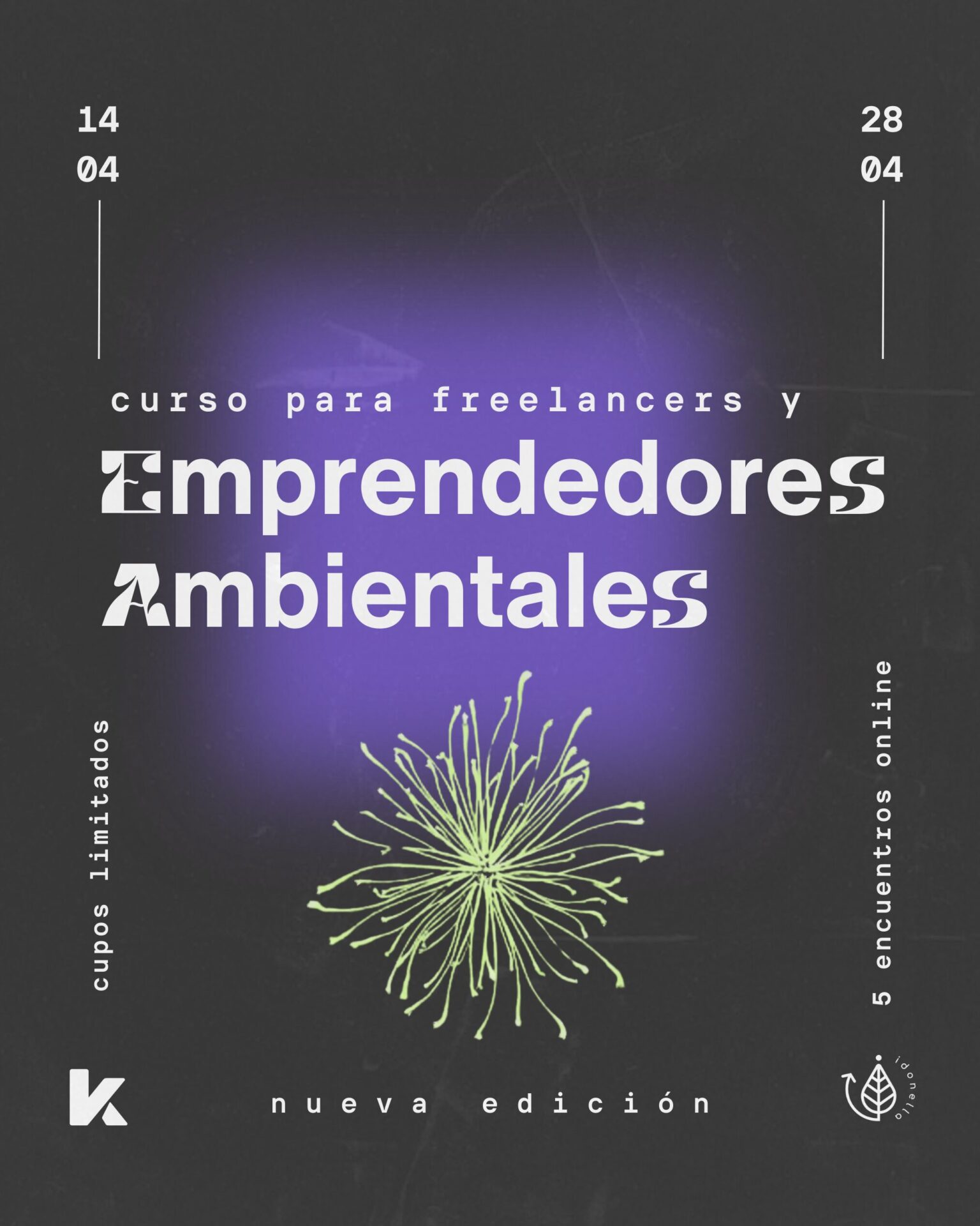 Flyer curso freelancers y emprendedores ambientales