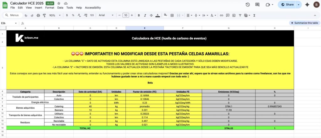 Calculador de huella de carbono de eventos