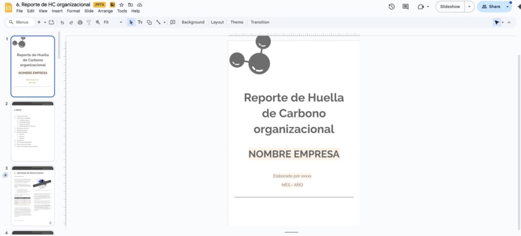 ejemplo de reporte de huella de carbono ghg protocol